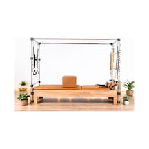 Combo Cadillac Reformer Premium Seri Taba Şarjörlü Sistem 8 Kademe Krom 1. Sınıf Kayın Ağacı