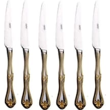 Nehir Lalezar Gold Altın Yemek Bıçak 6 Lı Yemek Bıçağı Gold
