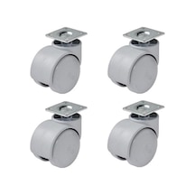 4 Adet Hts Büro Tipi Tablalı Dönerli Mobilya Tekeri Gri Kod : 417