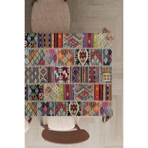 Çok Renkli Patchwork Dokuma Leke Tutmaz Masa Örtüsü Mso152n11