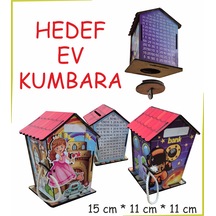 Ahşap Kilitli Hedef Ev Kumbara