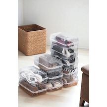 10'lu Kadın Ve Çocuk İçin Ayakkabı Kutusu Şeffaf Ayakkabı Saklama Ve Dolap İçi Düzenleyici Organizer Beyaz - 750639753 Beyaz
