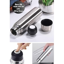 500 Ml Çift Katmanlı Sus 304 Çelik İnox Termos Süt-mama-kamp-piknik Termosu 12 Saate Kadar Sıcak Soğuk Tutma Gümüş