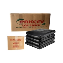 Pakçev Jumbo Boy Kalın Siyah Dökme Çöp Poşeti 80 x 110 CM 20 KG