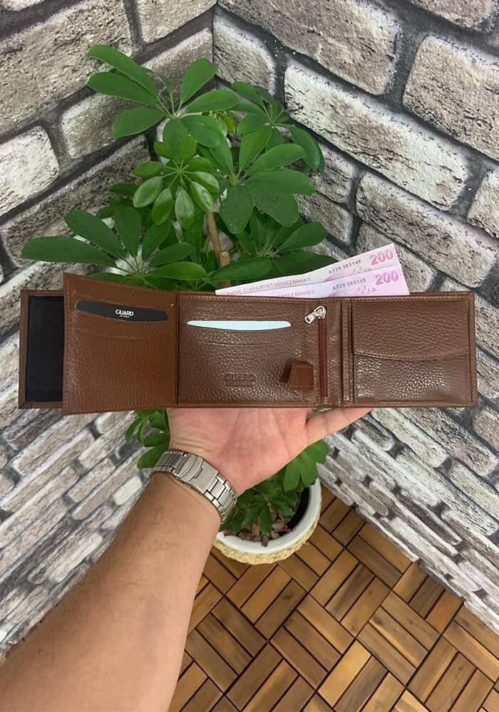 Guard Taba Bozuk Para Bölmeli Deri Erkek Cüzdanı Çok Renkli