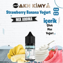 Akn Kimya Strawberry Banana Yoğurt Mix Aroma Çilek Muz Yoğurt Gıda Aroması 10 Ml