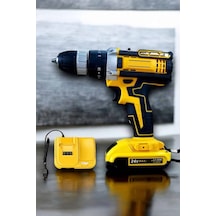 Çift - 703 - Batlı Metal Dişli Darbeli Şarjlı Matkap Seti 24w Güç Ve 24 - Ece-umay - Parça Aksesuar