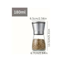 Mithra Life 2li Set Metal Krom Kapaklı Cam Tuz Karabiber Değirmeni Gümüş Mıt1244 Diğer
