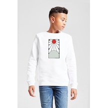 Tshirthane Demon Slayer Anime Crest Earring Demon Beyaz Çocuk 2ip Sweatshirt 001