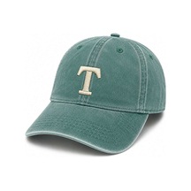 Tesbihane İsme Özel Harf Nakışlı Haki Vintage Stil Eskitme Kumaş Ayarlanabilir Unisex Beyzbol Şapkası Yeşil