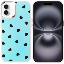 Apple Uyumlu iPhone 16 Plus Kılıf Airbag Özellikli Ve Mini Figürlü Hadra Premium Silikon Kapak Kalp Desen