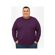 Sngl Tekstil Erkek Büyük Beden Oversize Uzun Kollu T-shirt 3xl 4xl 5xl 6xl 7xl 8xl 9xl Bordo