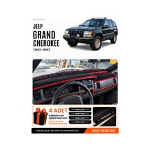 Jeep Grand Cherokee 1993-1998 Uyumlu Torpido Örtüsü, Torpido Kılıfı - Siyah-kırmızı - Ebz-trp-0222