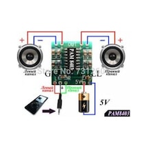 Dijital 2X3W Rms Pam 8403 3Watt 5V Stereo Anfi Devresi Amfi Kartı