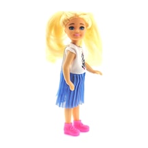 Baonier Mavi Etekli 14 Cm Sarışın Tekli Kız Bebek