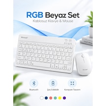 Rgb Kablosuz Klavye Mouse Seti Beyaz Diğer