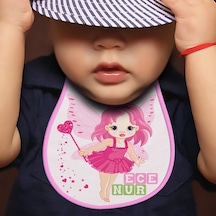 Kişiye Özel Mama Önlüğü Pembe - Beyaz 3