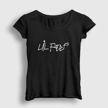 Presmono Kadın Logo Lil Peep T-shirt Siyah