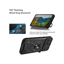 Samsung Galaxy Uyumlu - M15 Kılıf Pars Lens Yüzüklü Silikon - Yeşil
