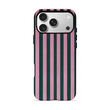 Apple iPhone Uyumlu 17 Pro Max Vorian Çift Katmanlı Magsafe Kılıf Pink Navy Cabana