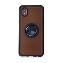 Newface - 419 - Samsung Galaxy Uyumlu A01 Core Kılıf Montreal Yüzüklü Silikon Kapak - Aconcept - - Lacivert