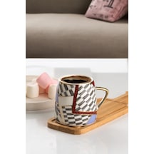 Porsima 14617-1 Yaldızlı Porselen Mug Kupa Çay Kahve Bardağı