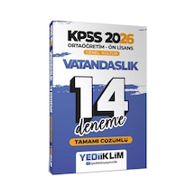 Yediiklim 2026 Kpss Ortaöğretim Ön Lisans Genel Kültür Vatandaşlık Tamamı Çözümlü 14 Deneme