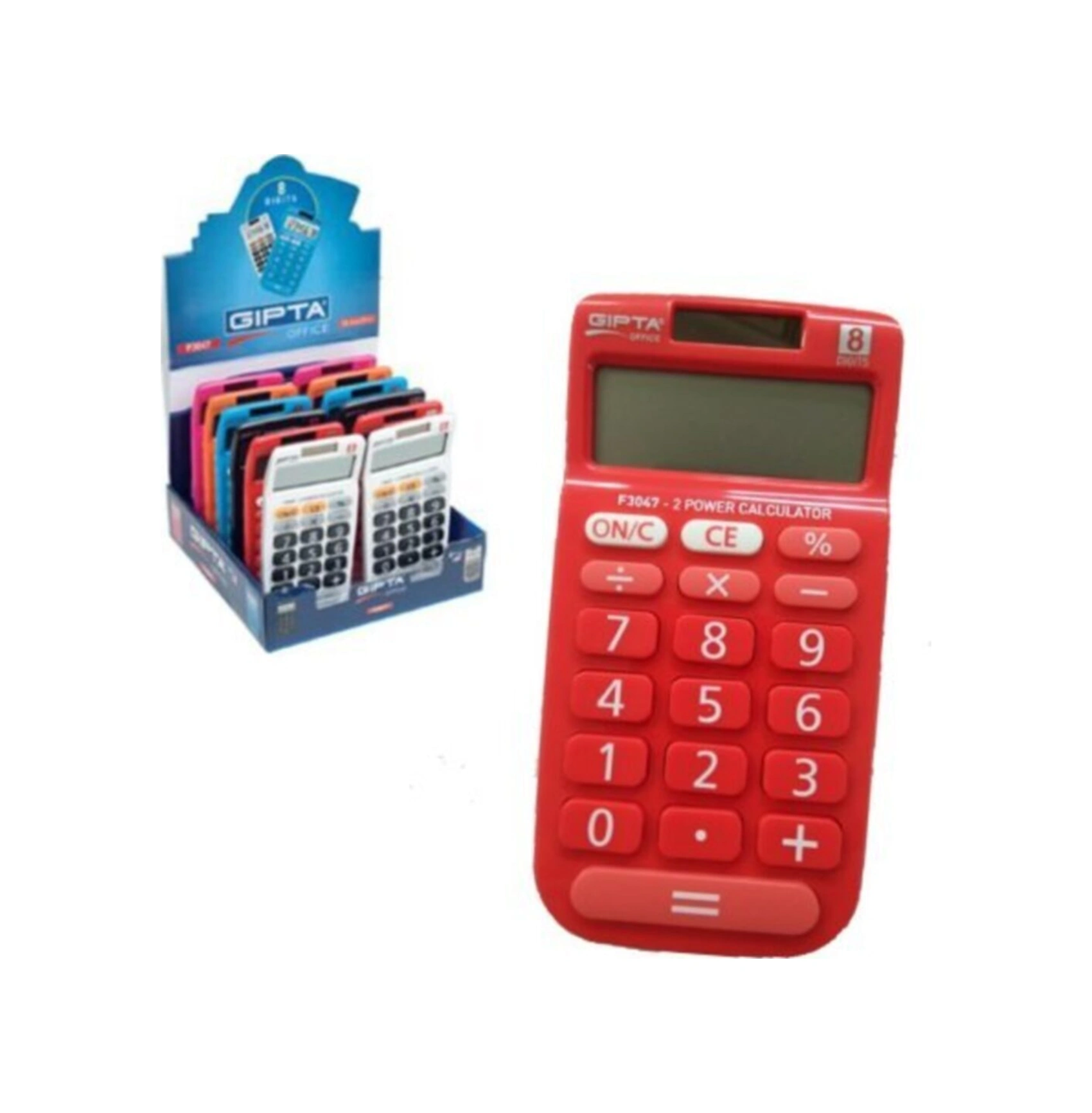 Kırmızı 8 Foksiyonlu Hesap Makinesi F 3047 Diğer