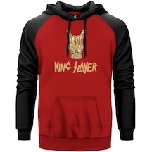 Slayer King Kırmızı Reglan Kol Unisex Sweatshirt Hoodie Kırmızı
