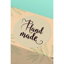 Kraft Hand Made El Yapımı Paketleme Sticker Etiket 3x3cm St2116 Çok Renkli