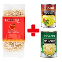 Noodle Paketi / Chefline Asia Egg Noodle + De&co Bebek Mısır + De&co Soya Filizi