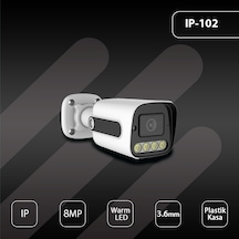 Hs Ip-102 8mp 4k Ip 3.6mm Warm Led Plastık Bullet Güvenlik Kamera