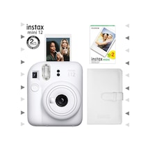 Fujifilm Instax Mini 12 Fotoğraf Makinesi + 20'li Film + Laporta Albüm Seti Beyaz