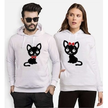 Tshirthane Tatlı Kedicik Sevgili Kombinleri Kapüşonlu Kombini