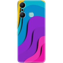 Infinix Hot 20 Play Kılıf Silikon Desen Özel Seri Renk Cümbüşü 1631
