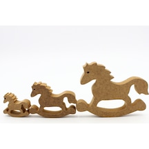 Na Neşeli Ahşap Ahşap Salanan At Figürü 3 Lü Takım 15cm 10cm 6cm Ahşap Boyama Ürünü.boyama Etkinliği.okul Öncesi Model 3lüboyasız