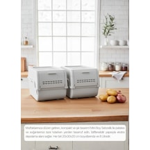 2'li Mini Boy Patates Soğan Sepeti Bpa Free Sebzelik Organizer Kutu Motek Gri 8 L Gri