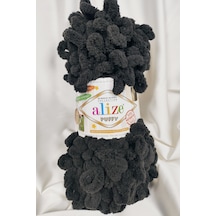 Puffy Siyah El Örgü İpi 100gr. 9mt. 5'li Paket - Renk: 1060