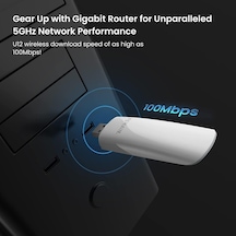 U12 U12 400-867 Mbps Dual-bant Kablosuz Ac 1300 Mbps Usb Adaptör, Beyaz