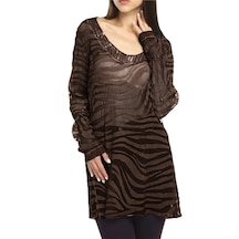 Bulalgiy Kadın Kahve Ipek Plaj Tunik - Bga067947