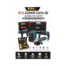 Staxx Atl5set 5'li Atölye Paketi Kaynak Makinesi Kırıcı Avuç Taşlama Darbeli Matkap Akülü Matkap