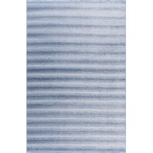 Stripe Mavi Kilim Kaymaz Taban Salon Oturma Odası Antre Halısı 33013a, 120 X 180 Çok Renkli