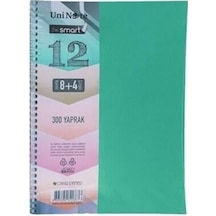 I'am Smart Plastik Kapak 300 Yaprak 8+4 Bölmeli Spiralli A4 Defter