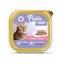 Plaisir Somon Balıklı Pate Kısırlaştırılmış Ve Yetişkin Kedi Yaş Sı 100 Gr