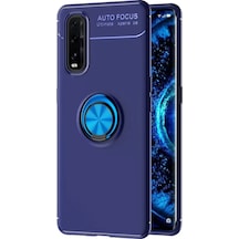 Newface Oppo Find X2 Kılıf Range Yüzüklü Silikon - Mavi