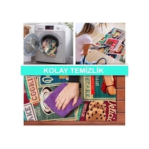 Dizayn Krizan Kadife Pamuk Tabanlı Yıkanabilen Kaydırmaz Antibakteriyel Mutfak Halısı 100x200 1
