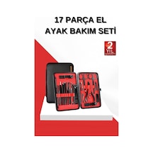 17 Parça Manikür Seti El Ve Ayak Bakımı Törpü Cımbız Tırnak Temizleme 11599211