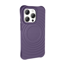 Lexroo İphone 15 Pro M-safe Şarj Özellikli Airbagli Mat Görünümlü Hepi Kılıf - Derin Mor