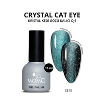Momo Professional Kristal Kedi Gözü Kalıcı Oje Ce10 Yarı Şeffaf Koyu Turkuaz 10 Ml