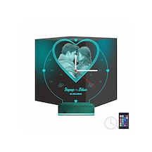 Luvivia Kalp Sevgiliye Hediye V1 Fotoğraflı Saatli 3d Lamba - Masa Gece Lambası